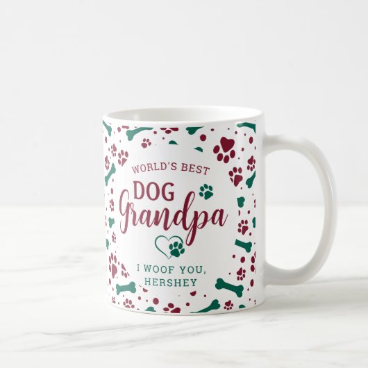 Dog Grandpa Custom Pet met kerstfoto's Koffiemok (Rechts)