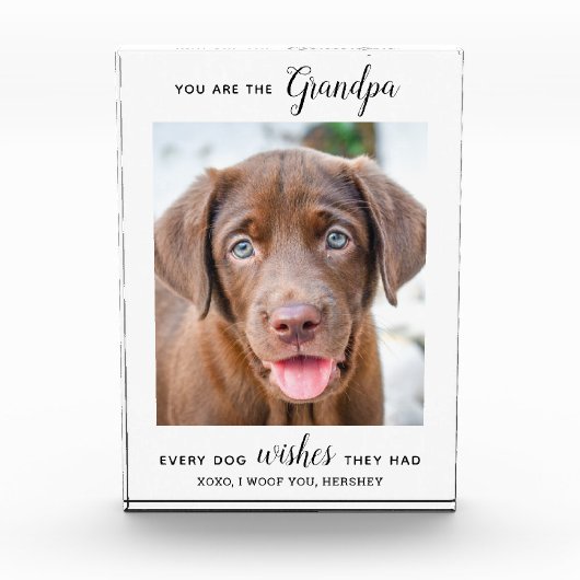 Dog Grandpa Personalized Pet Afbeelding Fotoblokken (Voorkant)