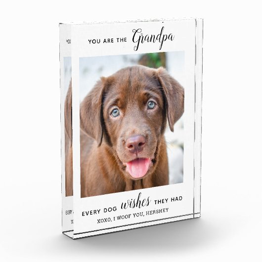 Dog Grandpa Personalized Pet Afbeelding Fotoblokken (Links)