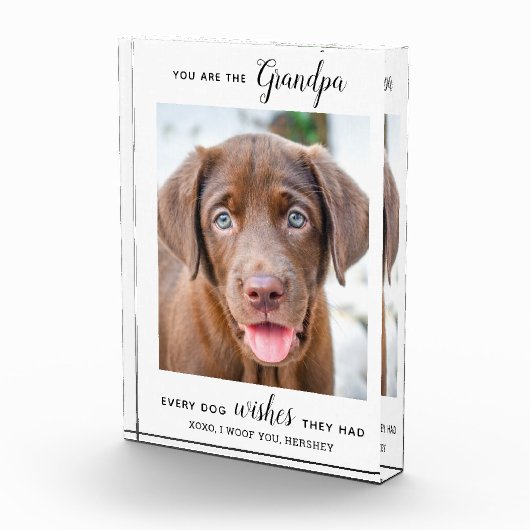 Dog Grandpa Personalized Pet Afbeelding Fotoblokken (Rechts)