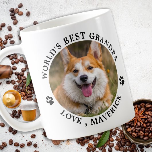 Dog Grandpa Personalized Pet Photo Hondenliefhebbe Koffiemok