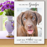 Dog Grandpa Persoonlijke foto van het Gepersonalis Fotoplaat<br><div class="desc">Happy Birthday de beste hondenopa ooit! Geef opa een schattige en grappige persoonlijke foto van zijn beste kleinkind, de hond! "Je bent de opa elke hond die ze wilde hebben... " Persoonlijk aan je eigen bericht, de naam van de hond en je favoriete foto. Deze hond-opa plaque is ook perfect...</div>