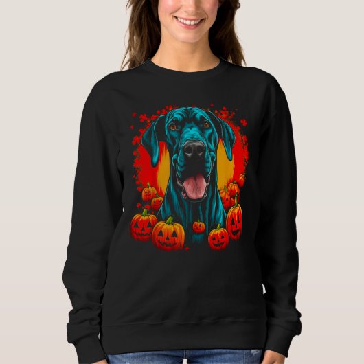 Dog Great Dane Halloween Theme Trui (Voorkant)