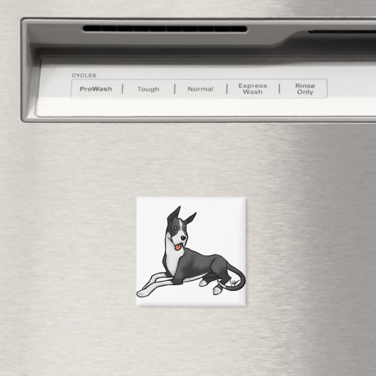 Dog Great Dane Mantle Magneet (Insitu (Vaatwasser))