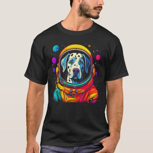 Dog Great Dane Space Astronaut Science T-shirt (Voorkant)