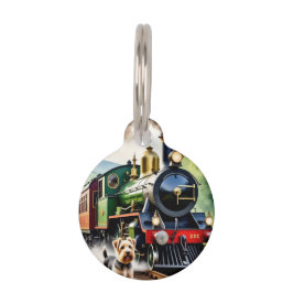 Dog Greeting steam train Huisdierpenning