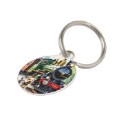 Dog Greeting steam train Huisdierpenning (Zijkant)