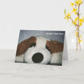 Dog greetings card kaart (Gele Bloem)