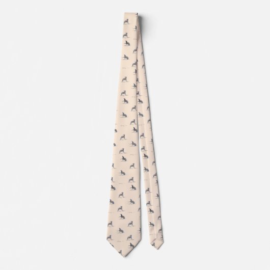 Dog Greyhound Pattern Peach Stropdas (Voorkant)