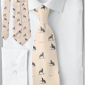 Dog Greyhound Pattern Peach Stropdas