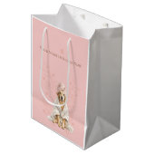 Dog Gromer Spa Cute Dog Personalized Pink Gift Bag Medium Cadeauzakje (Voorkant Gekanteld)