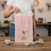 Dog Gromer Spa Cute Dog Personalized Pink Gift Bag Medium Cadeauzakje