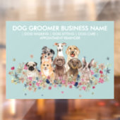 Dog Groom Sitter Greenery Raamsticker (Vel 2)