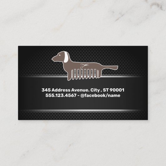 Dog Groomer | Achtergrond zwart-wit Afsprakenkaartje (Achterkant)