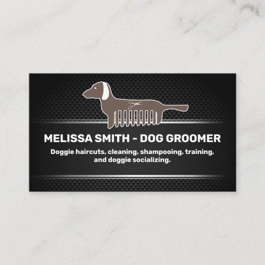 Dog Groomer | Achtergrond zwart-wit Afsprakenkaartje (Voorkant)
