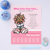 Dog Groomer Ad Spa Yorkie Roze blad Flyer (Enkel)