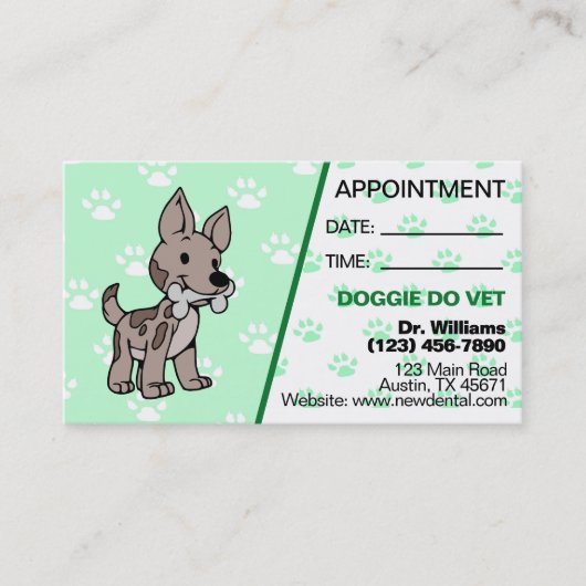 Dog Groomer Afspraakkaart Visitekaartje (Voorkant)