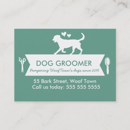 Dog Groomer Appointment Card -  Afsprakenkaartje (Voorkant)