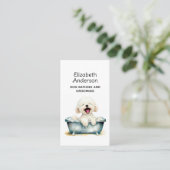 Dog Groomer Bichon Frise Afspraak Visitekaartje (Staand voorkant)