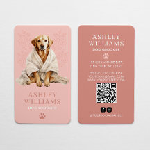 Dog Groomer Blush Roze Elegant QR Code