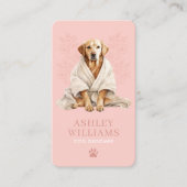 Dog Groomer Blush Roze Elegant QR Code Visitekaartje (Voorkant)