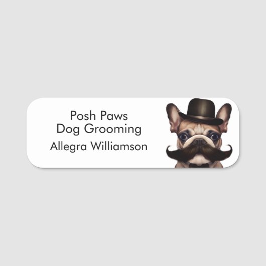 Dog Groomer Business Puppy Naamplaatje (Voorkant)
