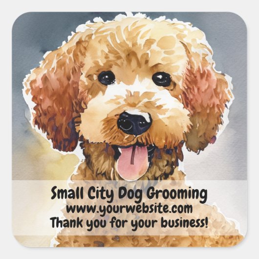 Dog Groomer Business Vierkante Sticker (Voorkant)