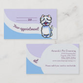 Dog Groomer Chic Westie Appointment Card Afsprakenkaartje (Voorkant / Achterkant)