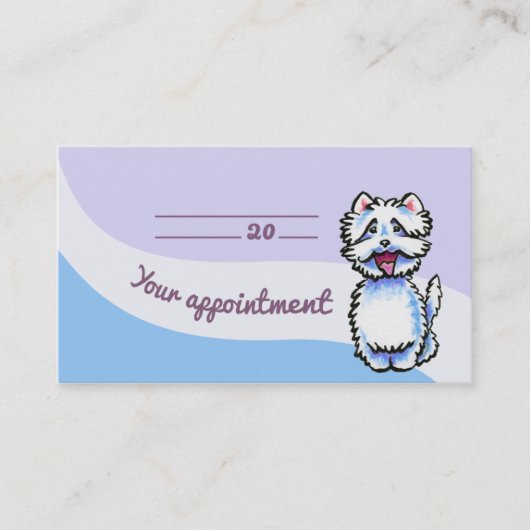 Dog Groomer Chic Westie Appointment Card Afsprakenkaartje (Voorkant)