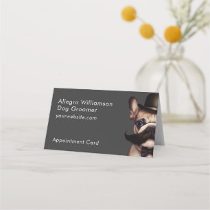 Dog Groomer Cute French bulldog Grey Folding Afsprakenkaart