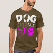 Dog Groomer Cute Pet Design met Grooming Kit T-shirt (Voorkant)