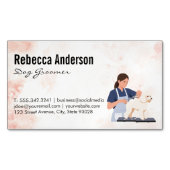 Dog Groomer Cutting Hair Magnetisch Visitekaartje (Voorkant)