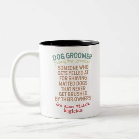 Dog Groomer Definition Tweekleurige Koffiemok (Links)