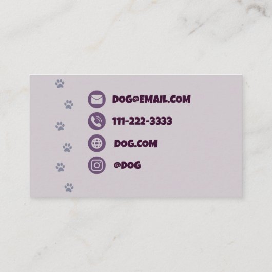 Dog Groomer, Dog in het bad, Visitekaartje (Achterkant)