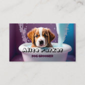 Dog Groomer, Dog in het bad, Visitekaartje (Voorkant)