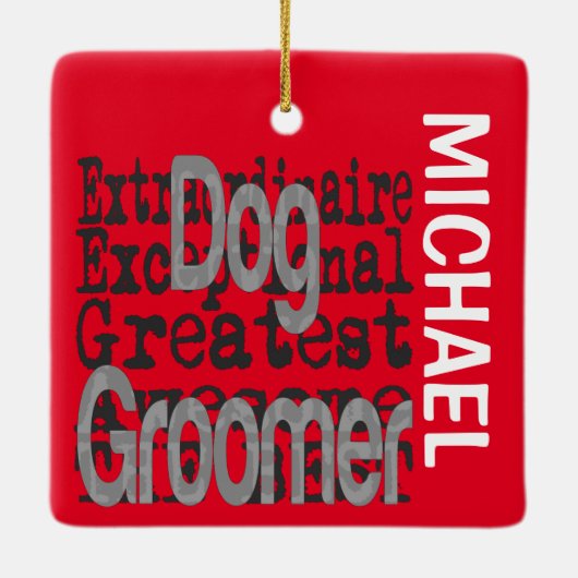 Dog Groomer Extraordinaire CUSTOM Keramisch Ornament (Achterkant)