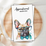 Dog Groomer Funny Cute Puppy French Bulldog Afsprakenkaartje<br><div class="desc">Show van je honden- en gezelschapsbedrijf met deze elegante en schattige Franse bulldog puppy design dog loopker & pet-afspraak visitekaartjes en bijbehorende accessoires. Personaliseer met de naam van de bedrijfseigenaar, de titel/de bedrijfsnaam, en alle contactdetails. Ideaal voor hondenwandelaars, hondenfokkerijen, dierenverzorgers en alle zaken die verband houden met de verzorging van...</div>