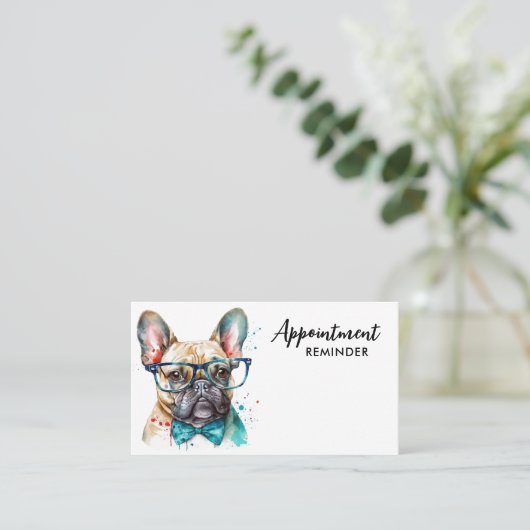 Dog Groomer Funny Puppy Pet French Bulldog Afsprakenkaartje (Staand voorkant)