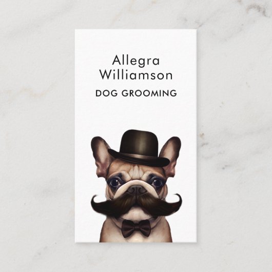 Dog Groomer Funny Puppy Pet French Bulldog Visitekaartje (Voorkant)