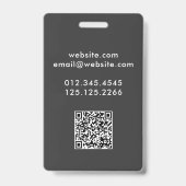 Dog Groomer Funny QR Code Gray Badge (Achterkant)