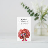 Dog Groomer Funny Roze Podle Visitekaartje (Staand voorkant)