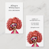 Dog Groomer Funny Roze Podle Visitekaartje (Voorkant / Achterkant)