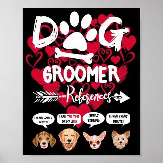Dog Groomer Gift References Grooming Dog Salon Spa Poster (Voorkant)