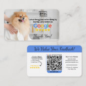 Dog Groomer Google Review Sjabloon met QR - Visitekaartje (Voorkant / Achterkant)