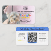 Dog Groomer Google Review Sjabloon met QR - Visitekaartje (Voorkant / Achterkant)
