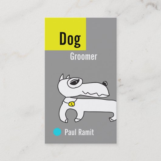 Dog Groomer Grey Visitekaartje (Voorkant)