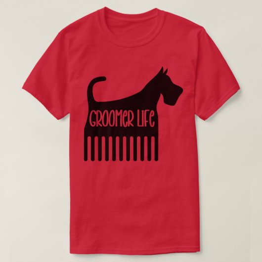 Dog Groomer Grooming Pet Puppy Comb Shears Clipper T-shirt (Design voorkant)