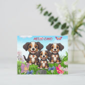 Dog Groomer Happy Puppies Briefkaart (Staand voorkant)