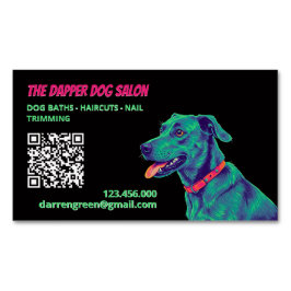 🎀 Dog Groomer Hondenverzorging QR Magnetisch Visitekaartje