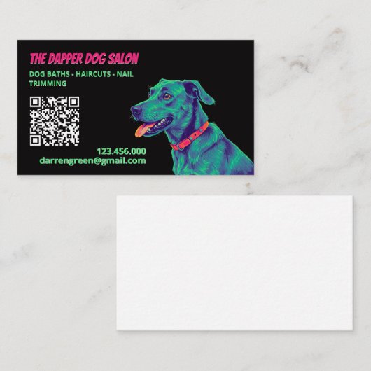 ✂️ Dog Groomer Hondenverzorging QR Visitekaartje (Voorkant / Achterkant)